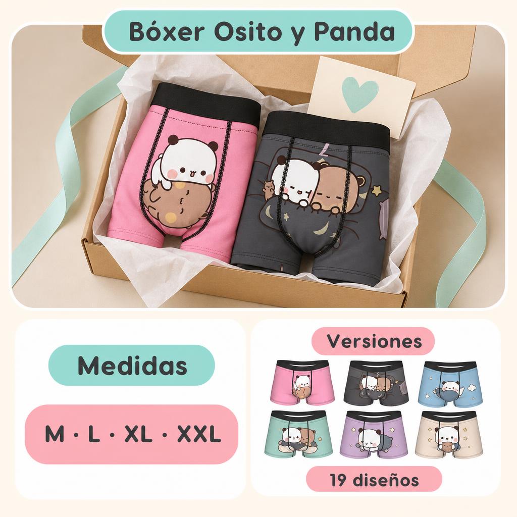 Bóxer para Hombre Osito y Panda – Divertido y Transpirable – uso, medidas y versiones