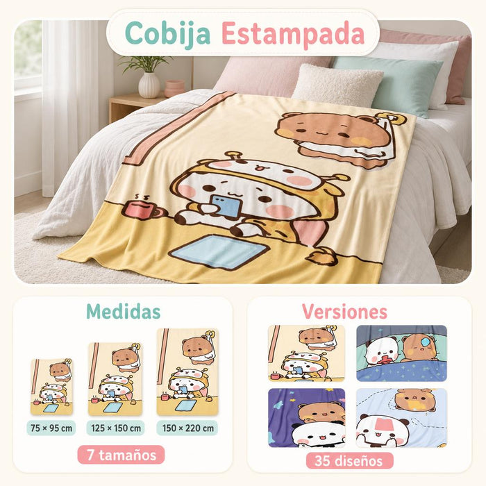 Cobija Estampada Osito y Panda – Varios Tamaños