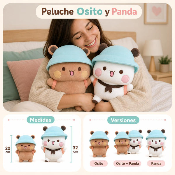 Peluche Osito y Panda Enamorados
