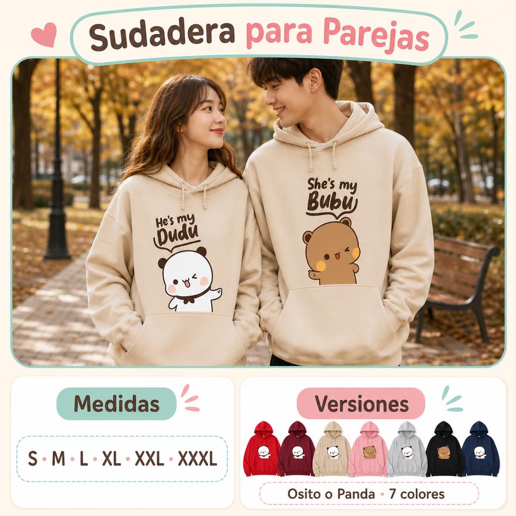 Sudadera para Parejas Osito y Panda – A Juego – uso, medidas y versiones